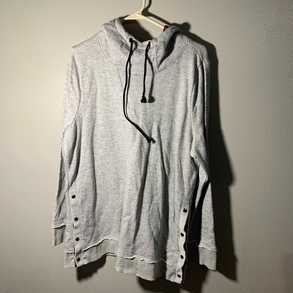 Maurices gray pullover cowl neck top - tunic length - women's size 1 - Picture 1 of 6